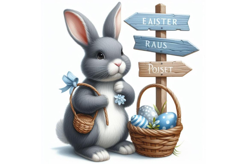 easter-bunny-with-signpost-in-gray-and