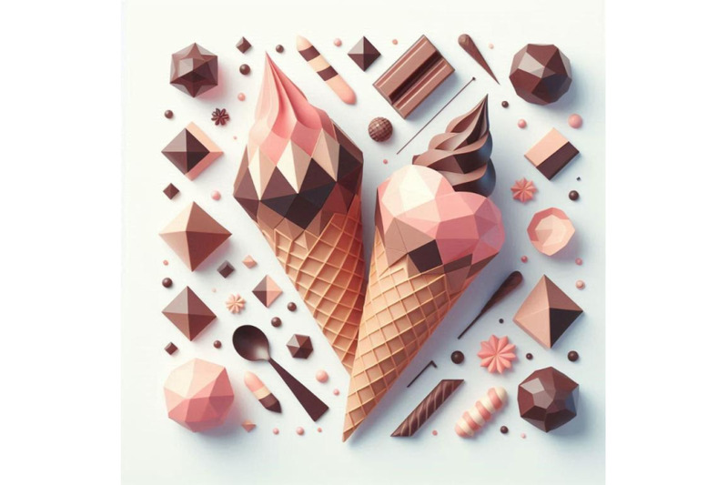 chocolate-ice-cream-cone-on-a-white-b