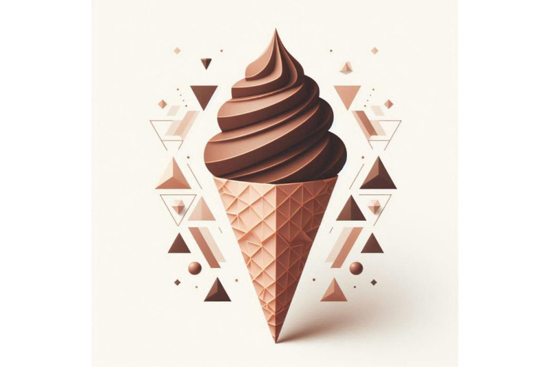 chocolate-ice-cream-cone-on-a-white-b