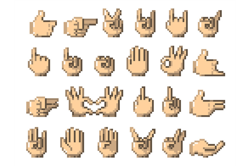 pixel-hands-retro-8-bit-game-finger-gestures-arcade-computer-web-90s