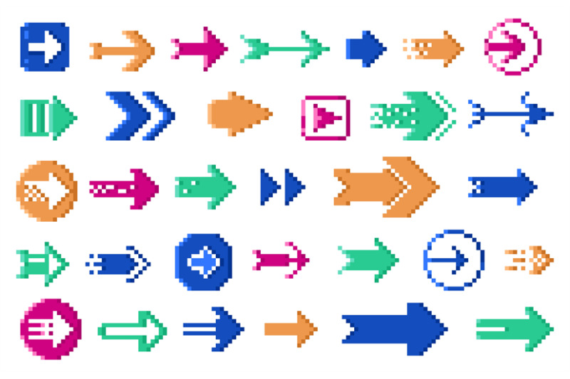 pixel-8-bit-arrows-dotted-retro-navigation-cursors-retro-8-bit-direc