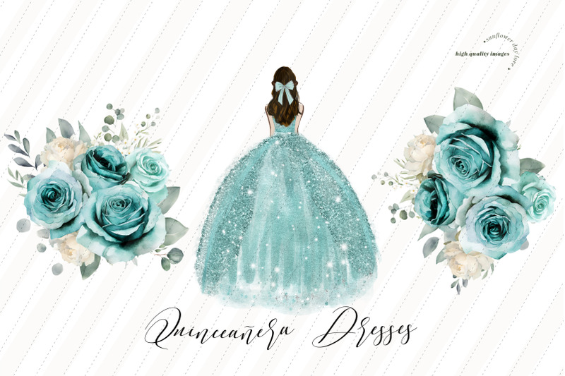 mint-green-princess-dresses-clipart-mint-green-flowers