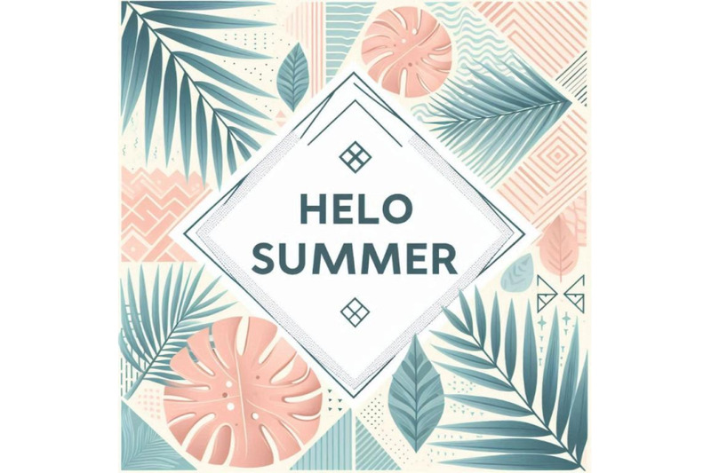 hello-summer-tropical-leaves-frame-ve