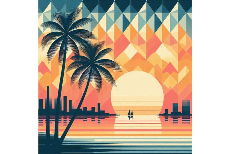 sunset-on-the-beach-with-palm-silhoue