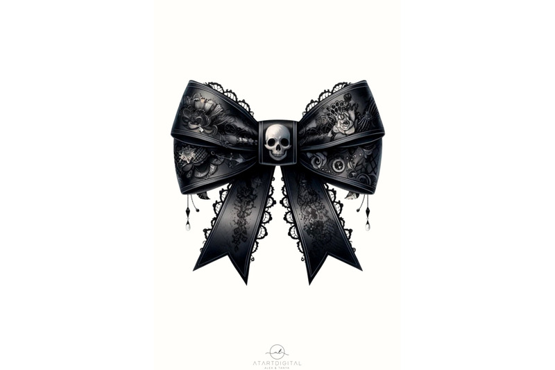 dark-gothic-bow-sublimation-print-watercolor-halloween