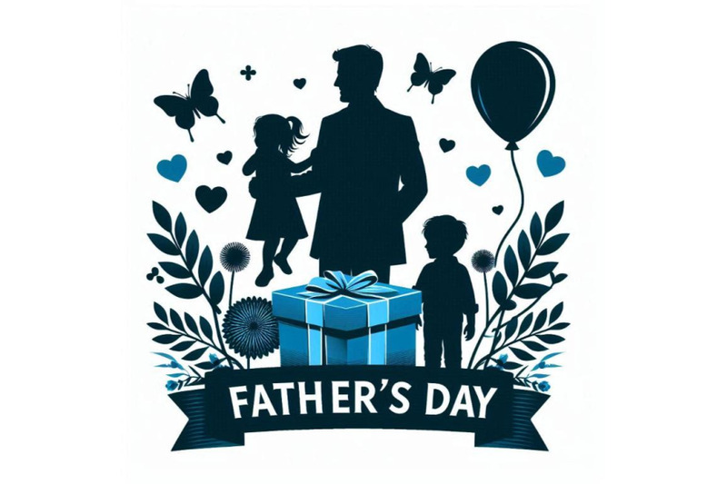 happy-father-s-day-logo-with-blue-paper-gift