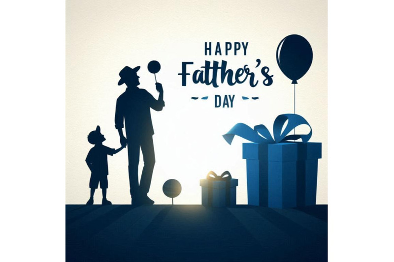 happy-father-s-day-logo-with-blue-paper-gift