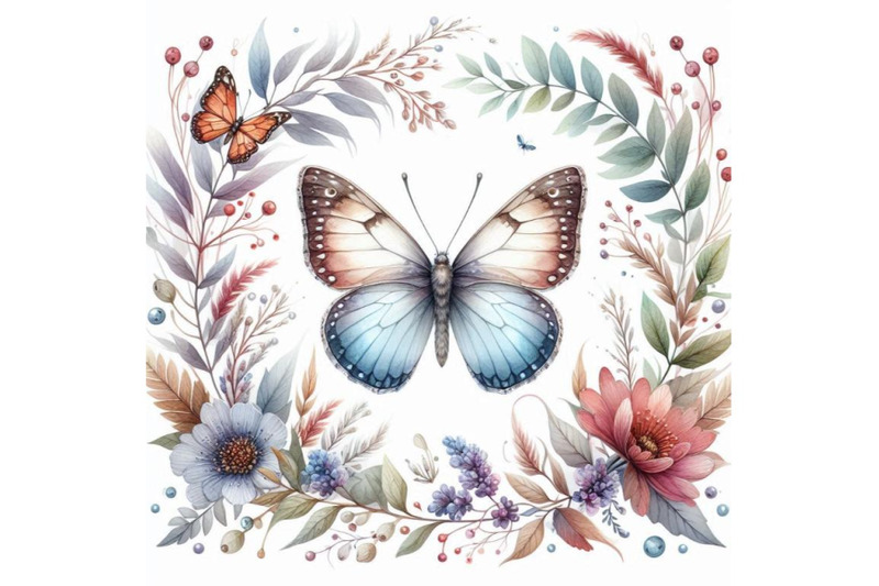 watercolor-butterfly-frame