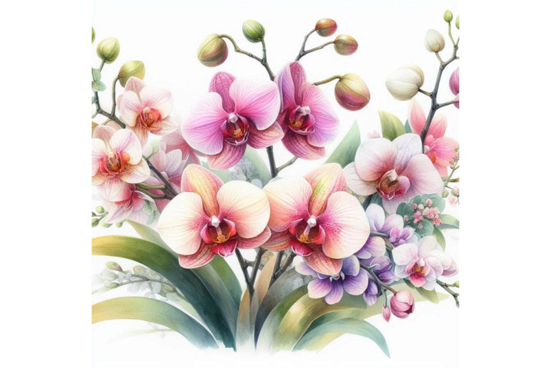 watercolor-orchid-flowers