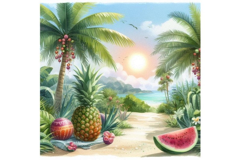 watercolor-exotic-summertime-backgr