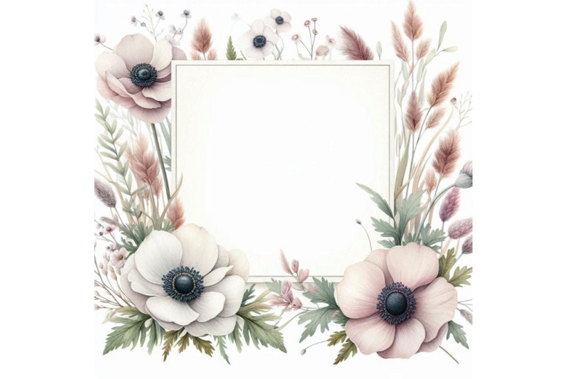 watercolor-frame-with-anemone-and-h