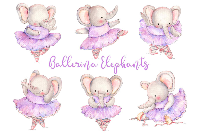 watercolour-ballerina-elephants