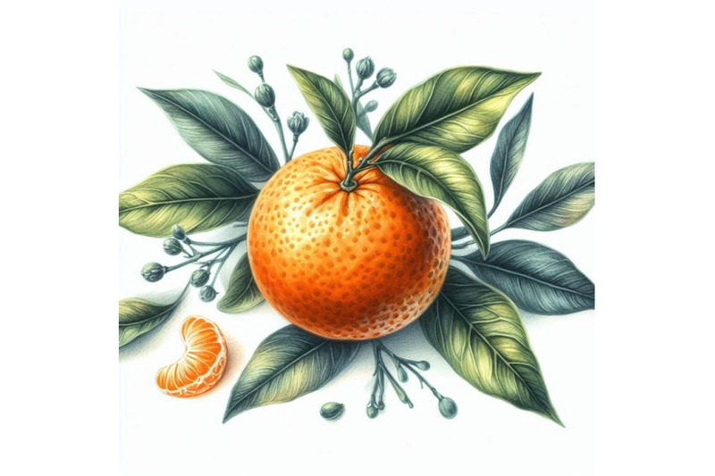 watercolor-mandarine-orange-fruit-bra