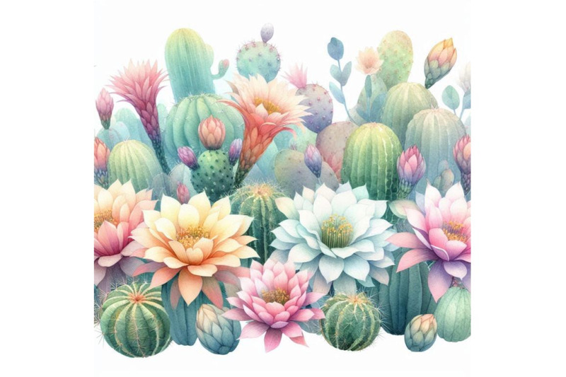 watercolor-blooming-cactus-backgroun