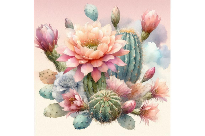 watercolor-blooming-cactus-backgroun