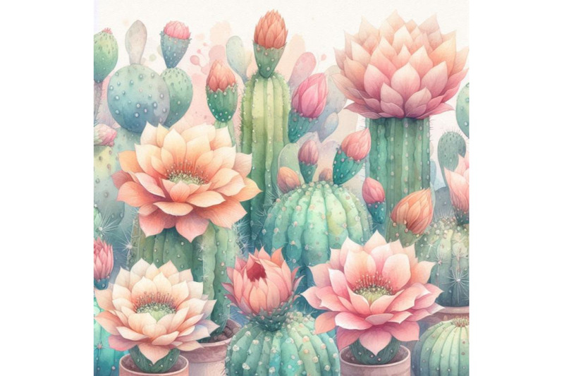 watercolor-blooming-cactus-backgroun