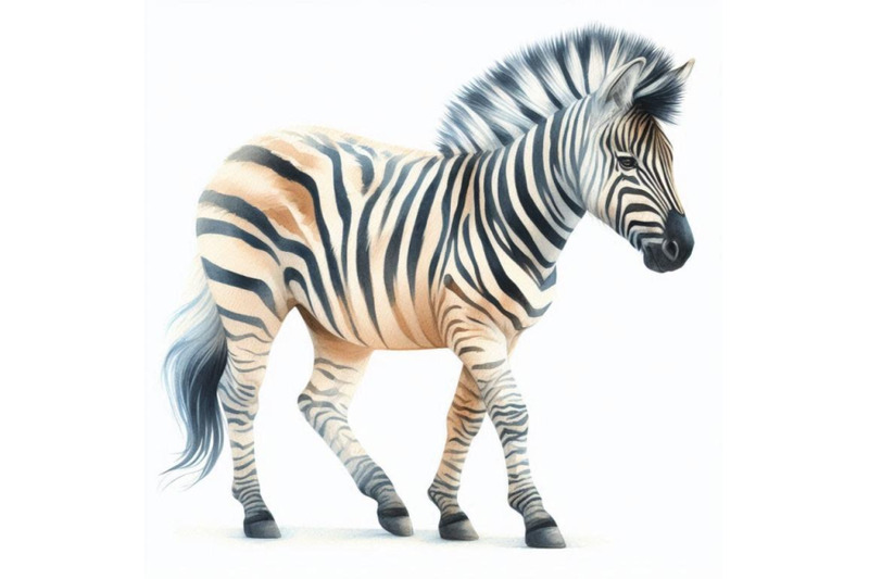 watercolor-zebra-on-white-background