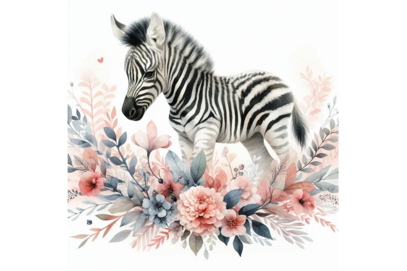 watercolor-zebra-on-white-background