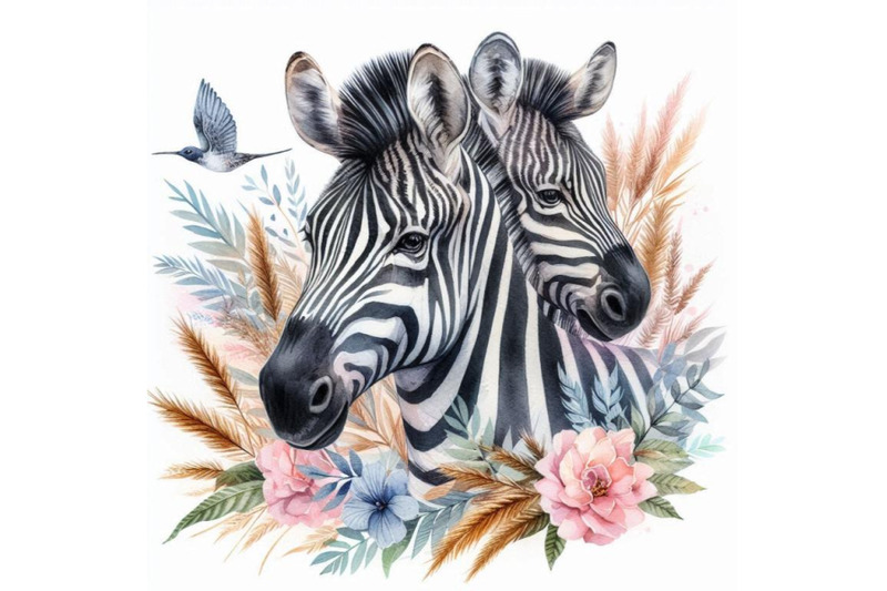 watercolor-zebra-on-white-background