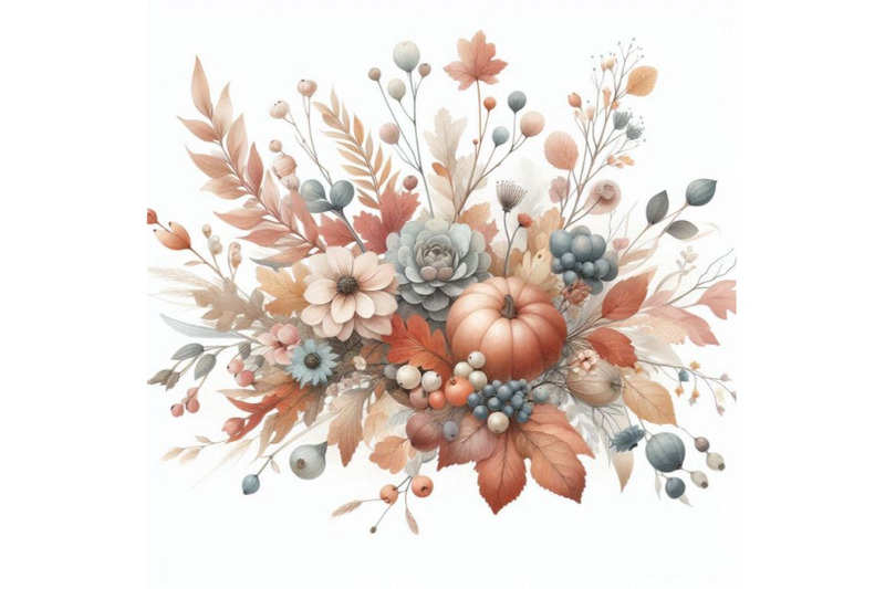 autumn-watercolor-floral-arrangement