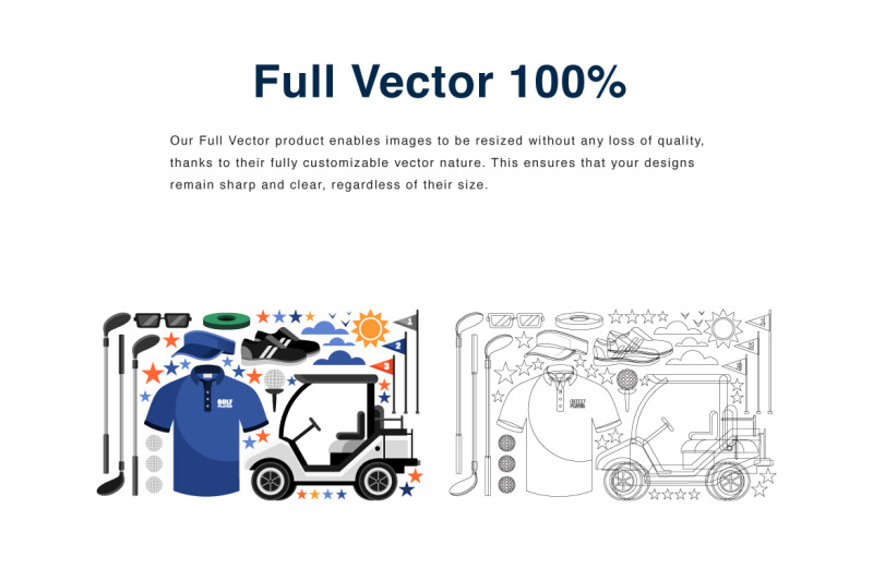 golf-elements-vector-illustration