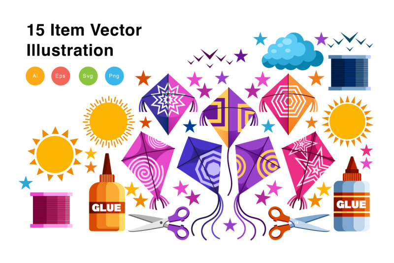 kite-elements-vector-illustration