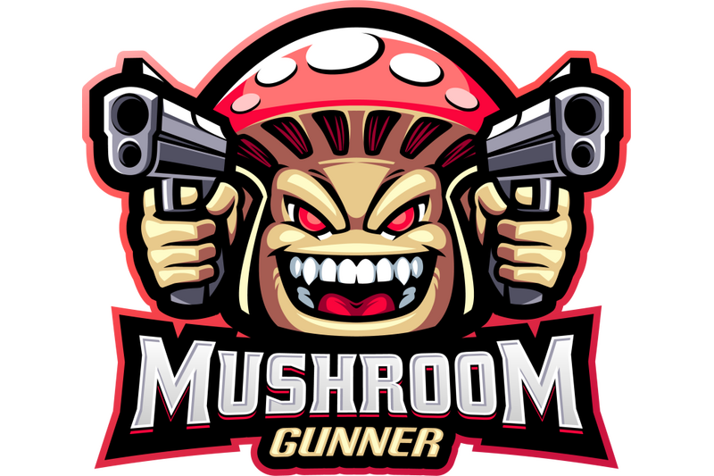 mushroom-gunner-esport-mascot-logo-design