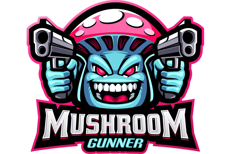 mushroom-gunner-esport-mascot-logo-design