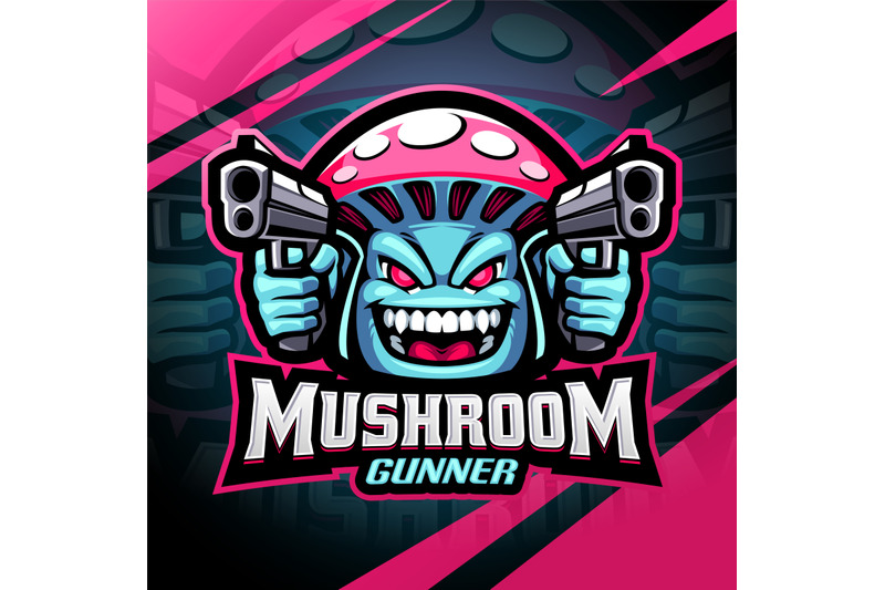 mushroom-gunner-esport-mascot-logo-design