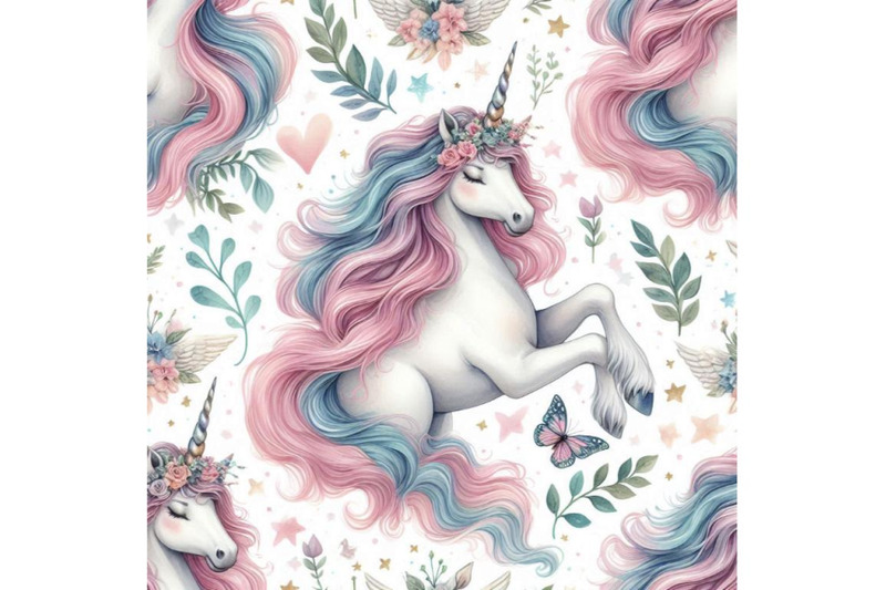 watercolor-unicorn-seamless-pattern