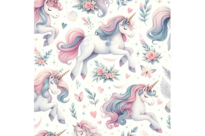 watercolor-unicorn-seamless-pattern