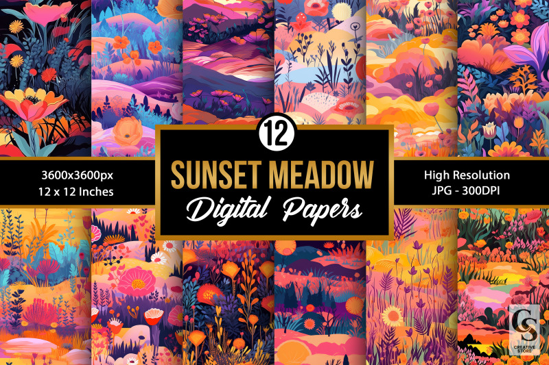 sunset-floral-meadow-seamless-patterns