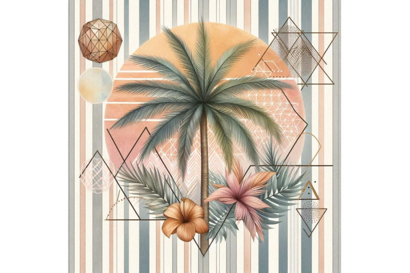 watercolor-palm-tree-print-in-geometri