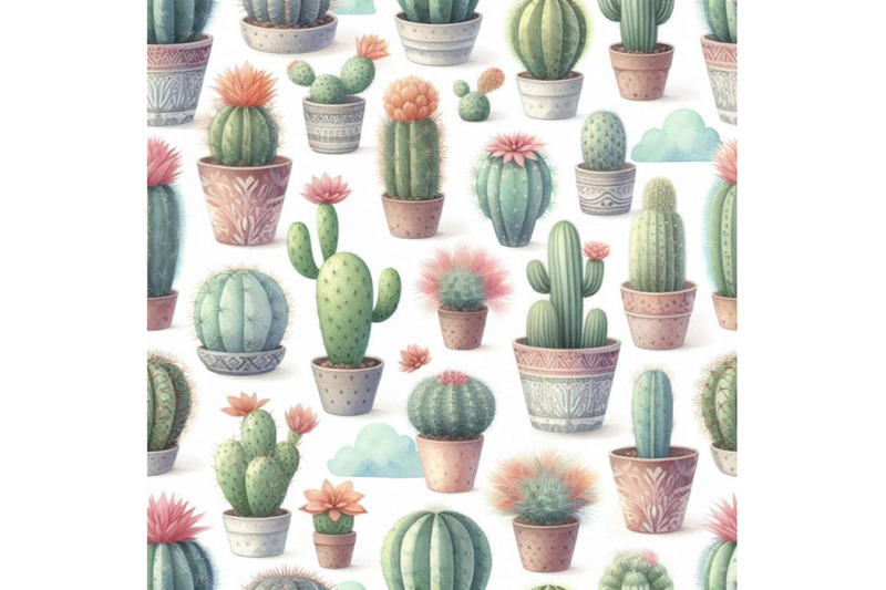 watercolor-seamless-cactus-pattern