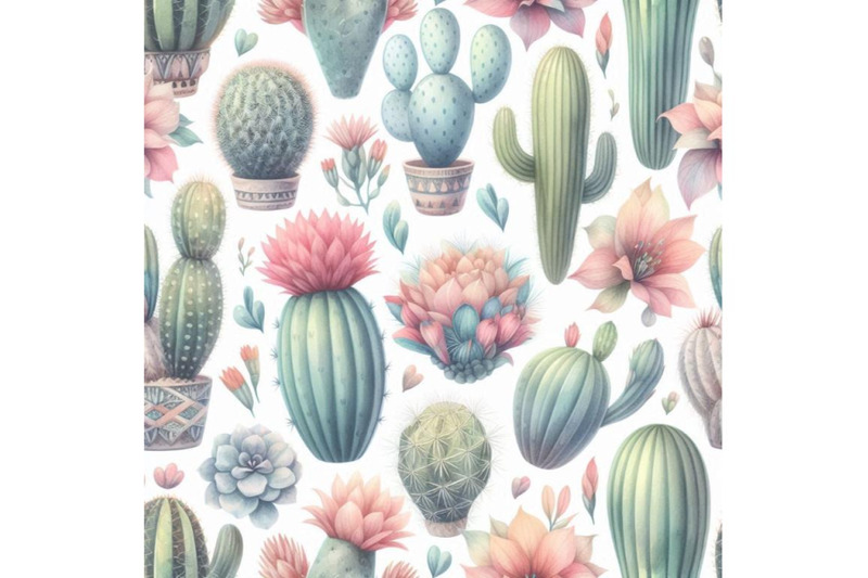 watercolor-seamless-cactus-pattern