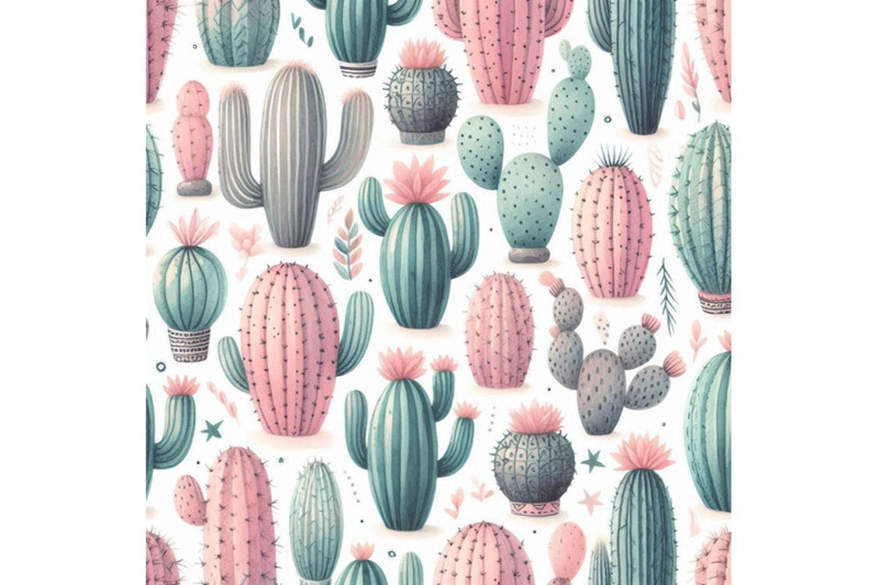 watercolor-seamless-cactus-pattern