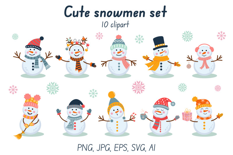 cute-snowmen-set