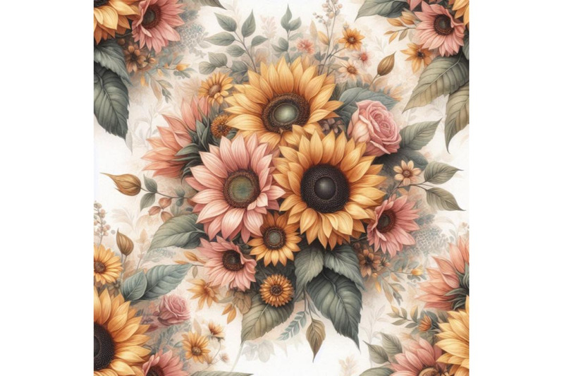 watercolor-seamless-pattern-with-sunflowers