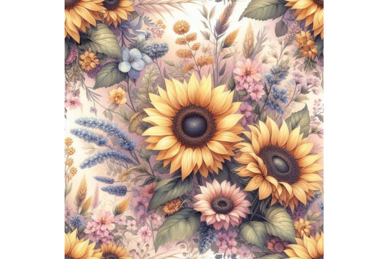 watercolor-seamless-pattern-with-sunflowers