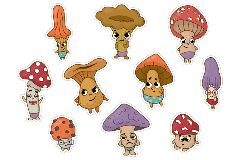 mushrooms-printable-stickers-cricut-design