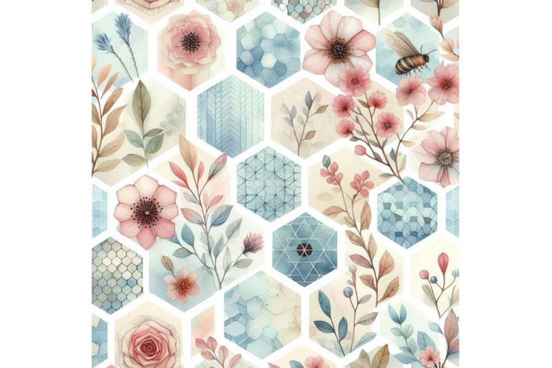 watercolor-hexagon-seamless-pattern