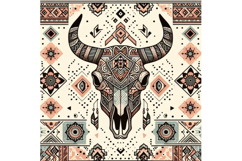 geometrical-ethnic-seamless-pattern-with-cow-skull