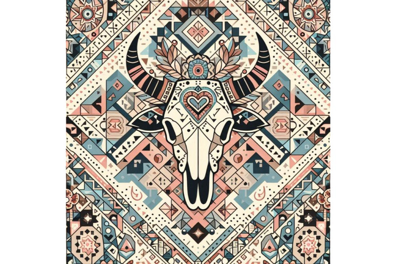 geometrical-ethnic-seamless-pattern-with-cow-skull