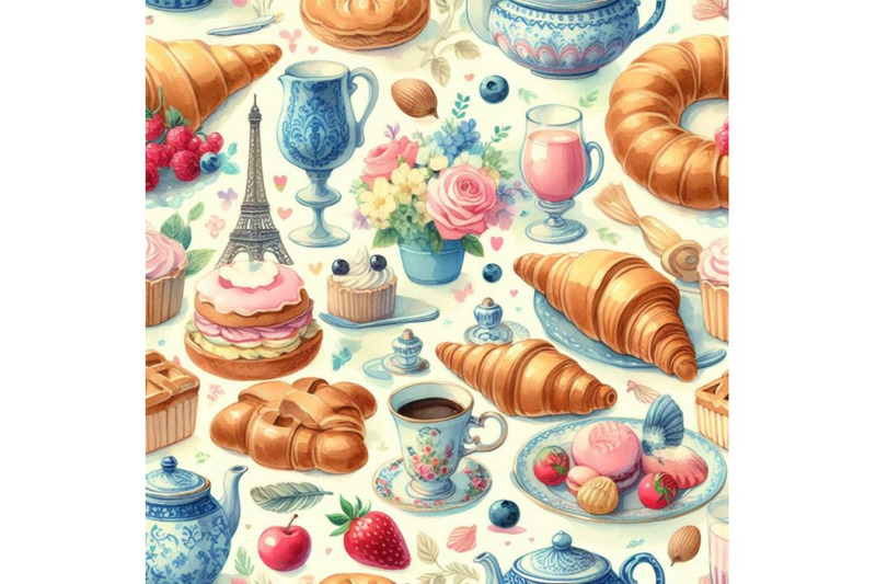 french-watercolor-seamless-pattern