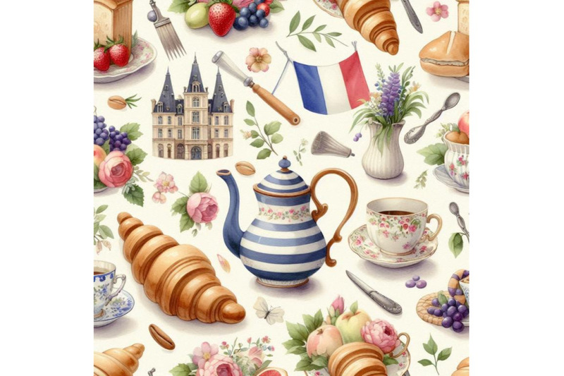 french-watercolor-seamless-pattern