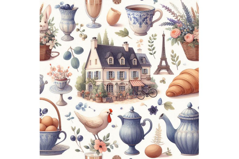 french-watercolor-seamless-pattern