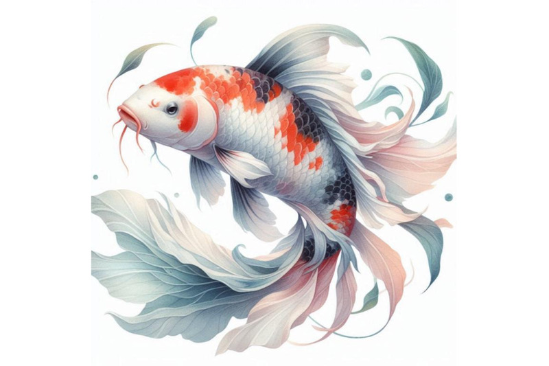 watercolor-asian-koi-isolated-on-white-background