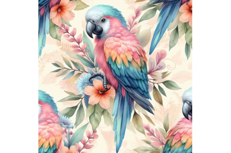 watercolor-parot-seamless-pattern