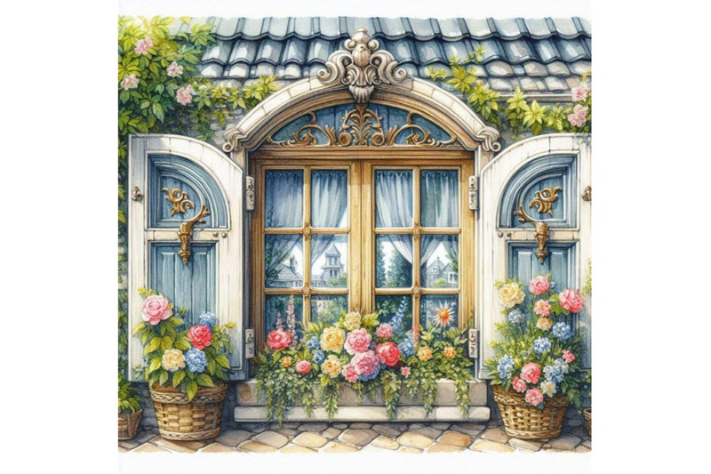 watercolor-traditional-old-fashioned-window