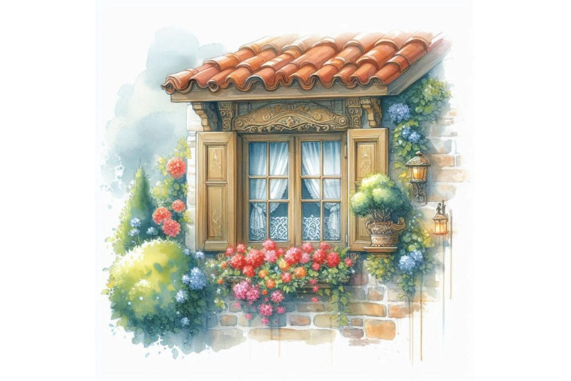 watercolor-traditional-old-fashioned-window